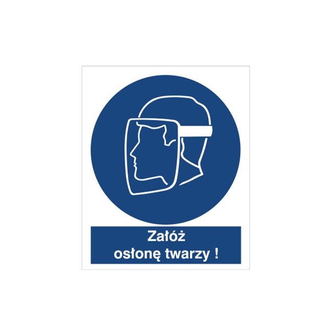 Znak nakaz stosowania osłony twarzy (408)