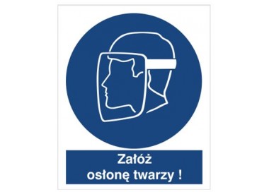 Znak nakaz stosowania osłony twarzy (408)