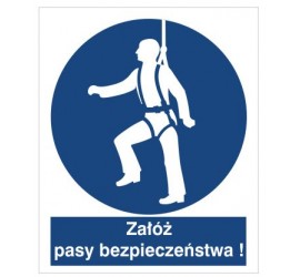 Znak nakaz używania pasów bezpieczeństwa (410)