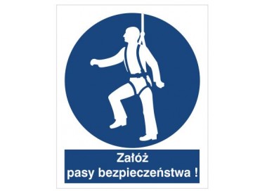 Znak nakaz używania pasów bezpieczeństwa (410)