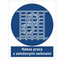 Znak nakaz pracy z nałożonymi osłonami (414-01)