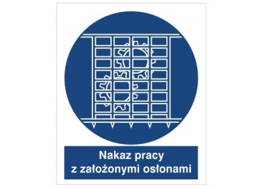 Znak nakaz pracy z nałożonymi osłonami (414-01)