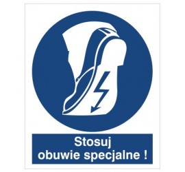 Znak stosuj obuwie specjalne (421)