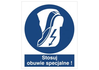 Znak stosuj obuwie specjalne (421)