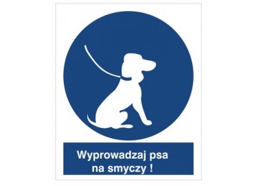 Znak nakaz wyprowadzania psa na smyczy (424)