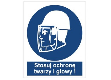 Znak stosuj ochronę twarzy i głowy (425)