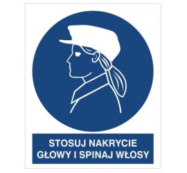 Znak stosuj nakrycie głowy i spinaj włosy (427)