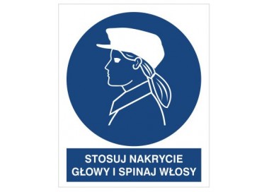 Znak stosuj nakrycie głowy i spinaj włosy (427)