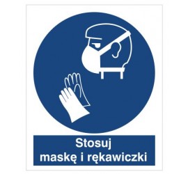 Znak stosuj maskę i rękawiczki (429)