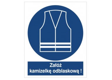 Znak nakaz stosowania kamizelki odblaskowej (431)