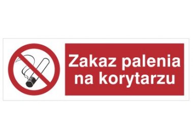 Znak zakaz palenia na korytarzu (209-10)