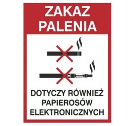 Zakaz palenia również papierosów elekt. (209-21)