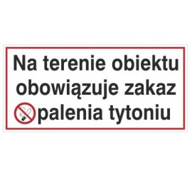 Na terenie obiektu obowiązuje zakaz palenia tytoniu (845)