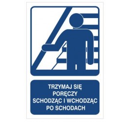 Trzymaj się poręczy schodząc po schodach (823-111)