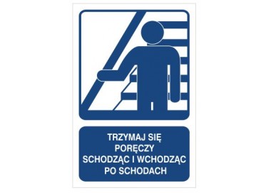 Trzymaj się poręczy schodząc po schodach (823-111)