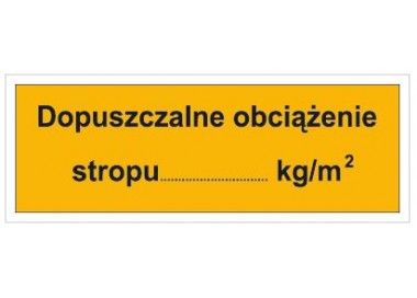 Dopuszczalne obciążenie stropu: …KG/M2 (853)