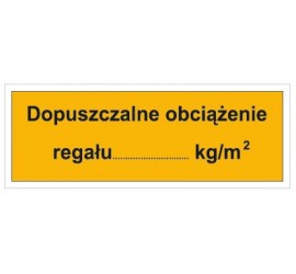 Dopuszczalne obciążenie regału: …KG/M2 (853-01)