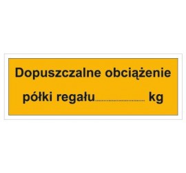 Dopuszczalne obciążenie półki regału: …KG (853-06)