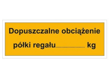 Dopuszczalne obciążenie półki regału: …KG (853-06)