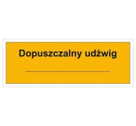 Dopuszczalny udźwig: … (853-08)