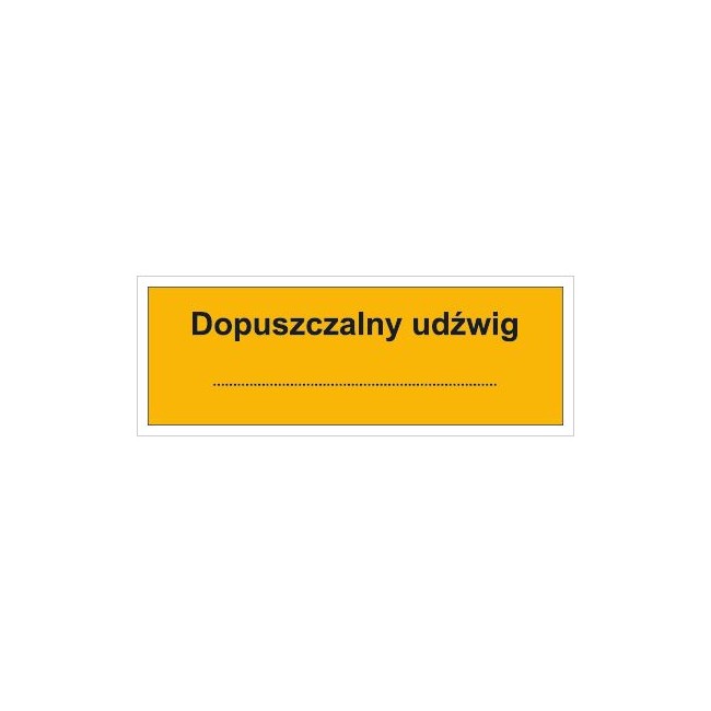 Dopuszczalny udźwig: … (853-08)